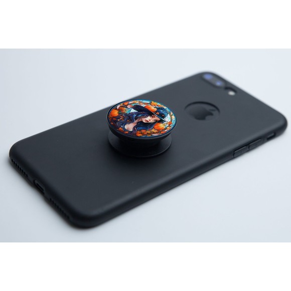 Fall Leaves and Halloween Pumpkins Cell Phone Womn Pop Sockets Swappable PopGrip - Picture 2 of 13